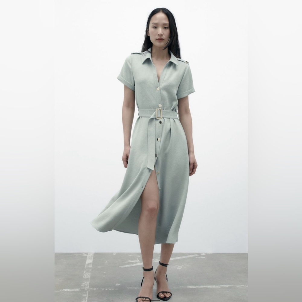 Zara Belted Shirt Dress SZ XS